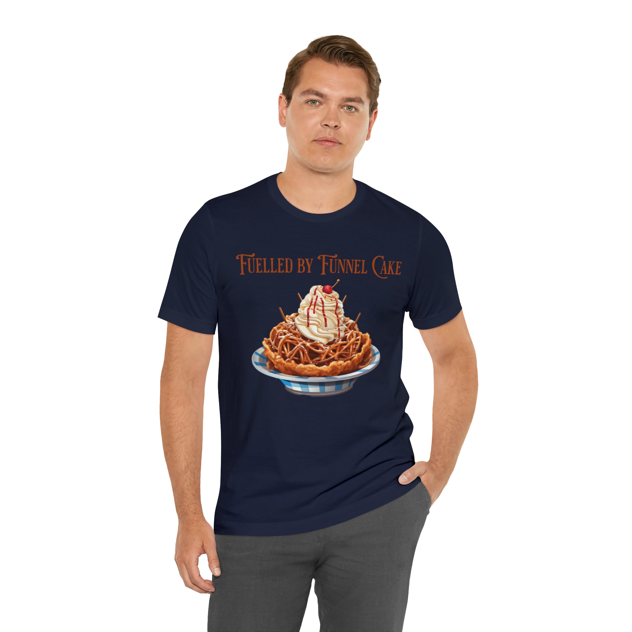 Fuelled By Funnel Cake Theme Park Themed Graphic Shirt