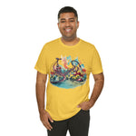 Load image into Gallery viewer, Thrills and Spills Colorful Roller Coaster Graphic Tee - Unisex Cotton T-Shirt for Amusement Park Lovers
