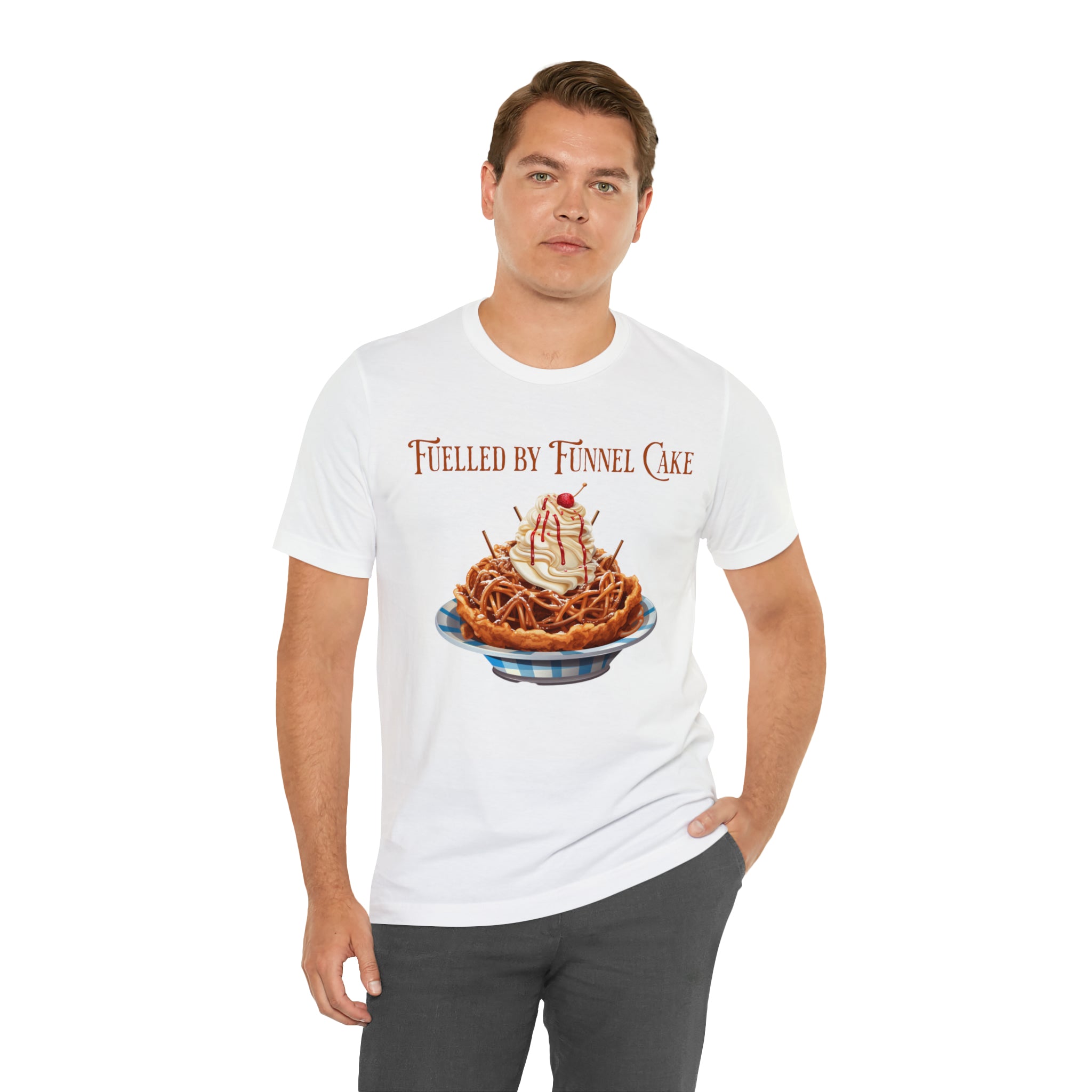 Fuelled By Funnel Cake Theme Park Themed Graphic Shirt