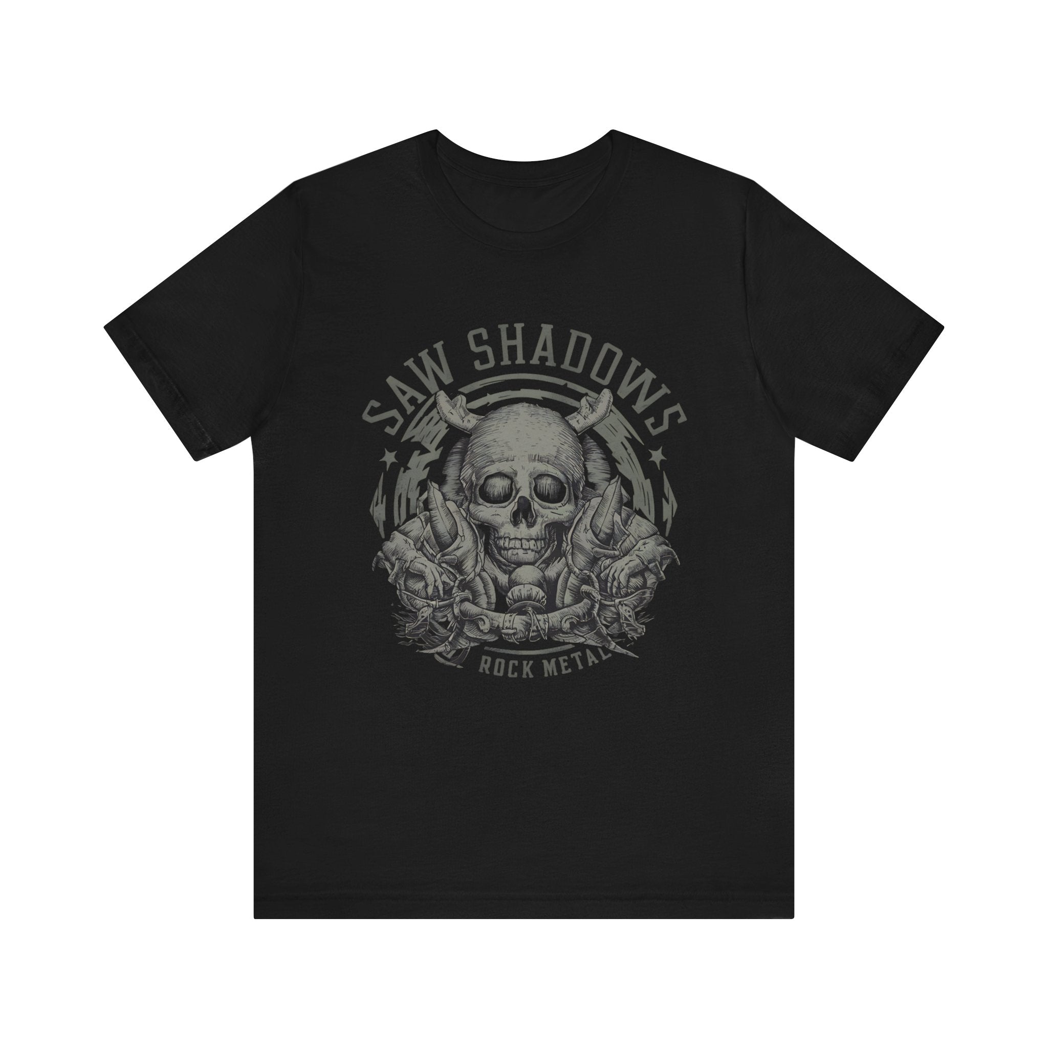 GalaxyGrit Studios Saw Shadows Rock Band Shirt