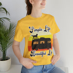 Load image into Gallery viewer, Simple Life, Beautiful Life RV Adventure Graphic Tee - Unisex Cotton T-Shirt for Outdoor Enthusiasts
