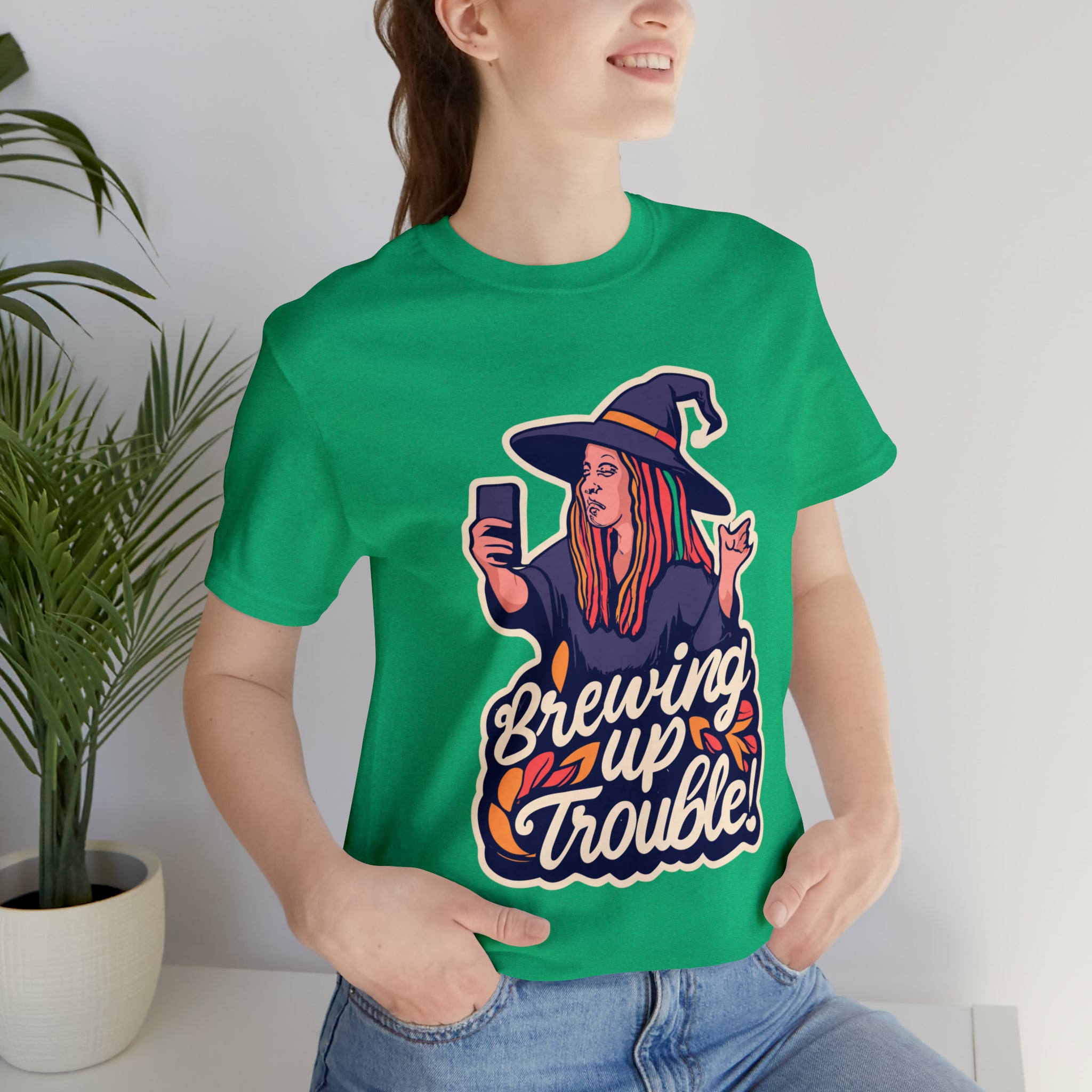 Halloween Brewing Up Trouble Witch Shirt