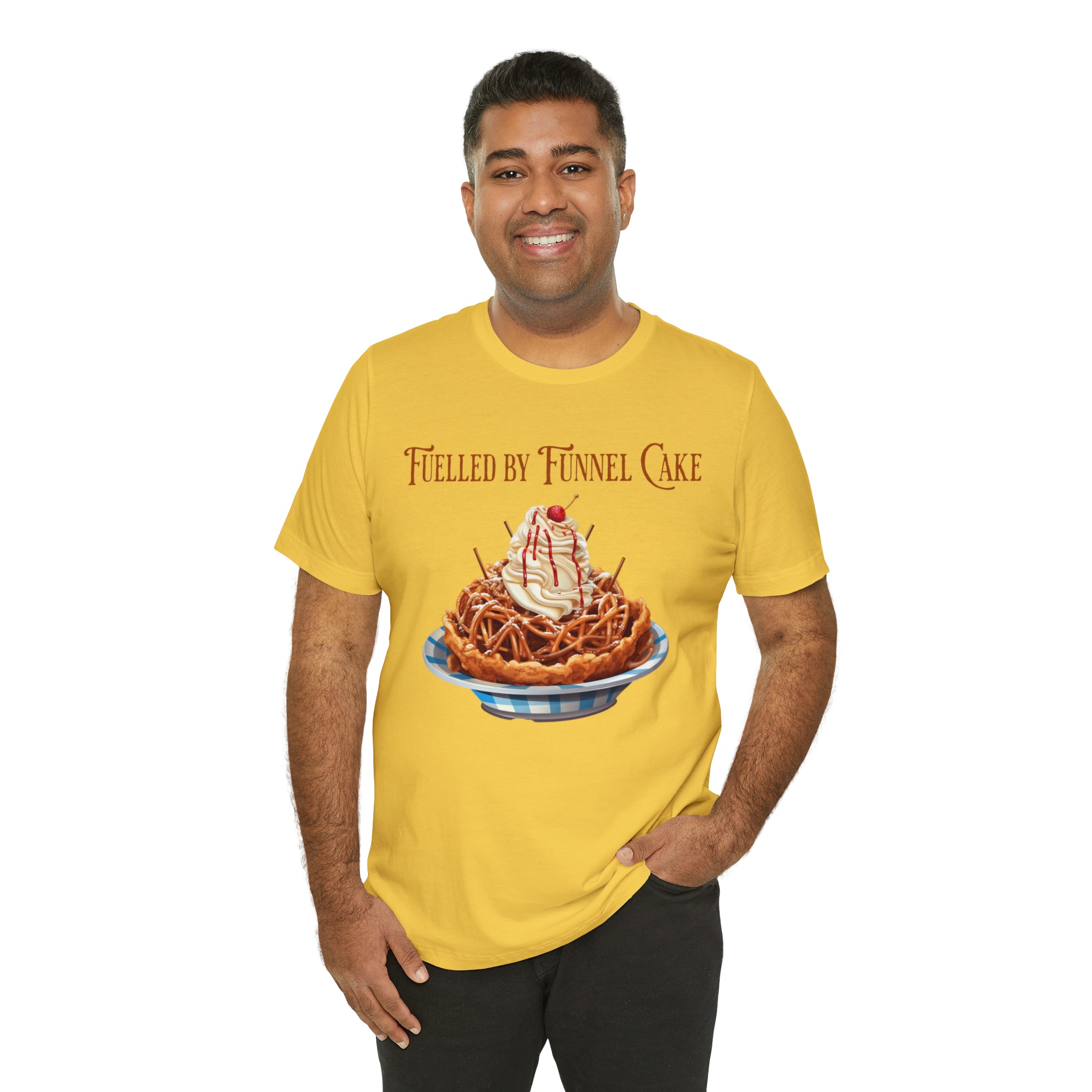 Fuelled By Funnel Cake Theme Park Themed Graphic Shirt