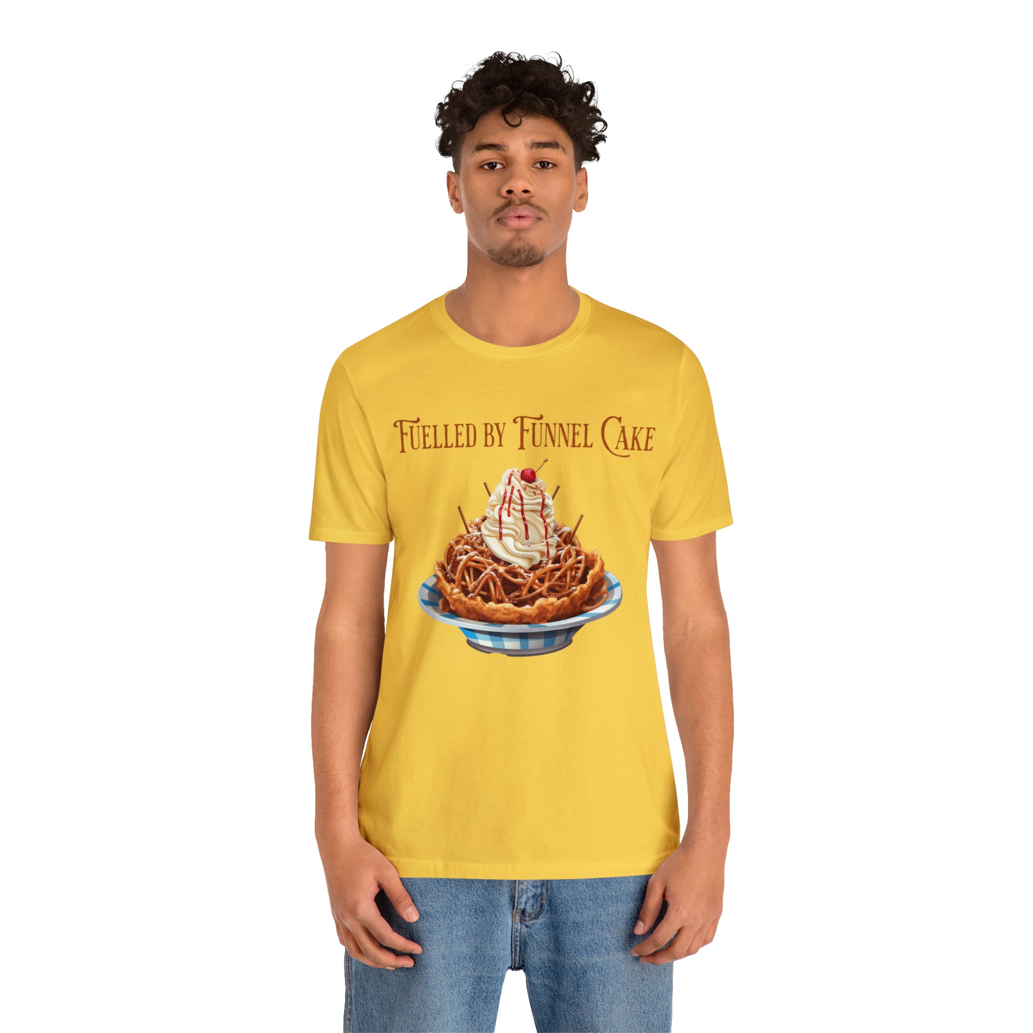 Fuelled By Funnel Cake Theme Park Themed Graphic Shirt