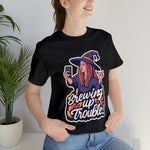 Load image into Gallery viewer, Halloween Brewing Up Trouble Witch Shirt
