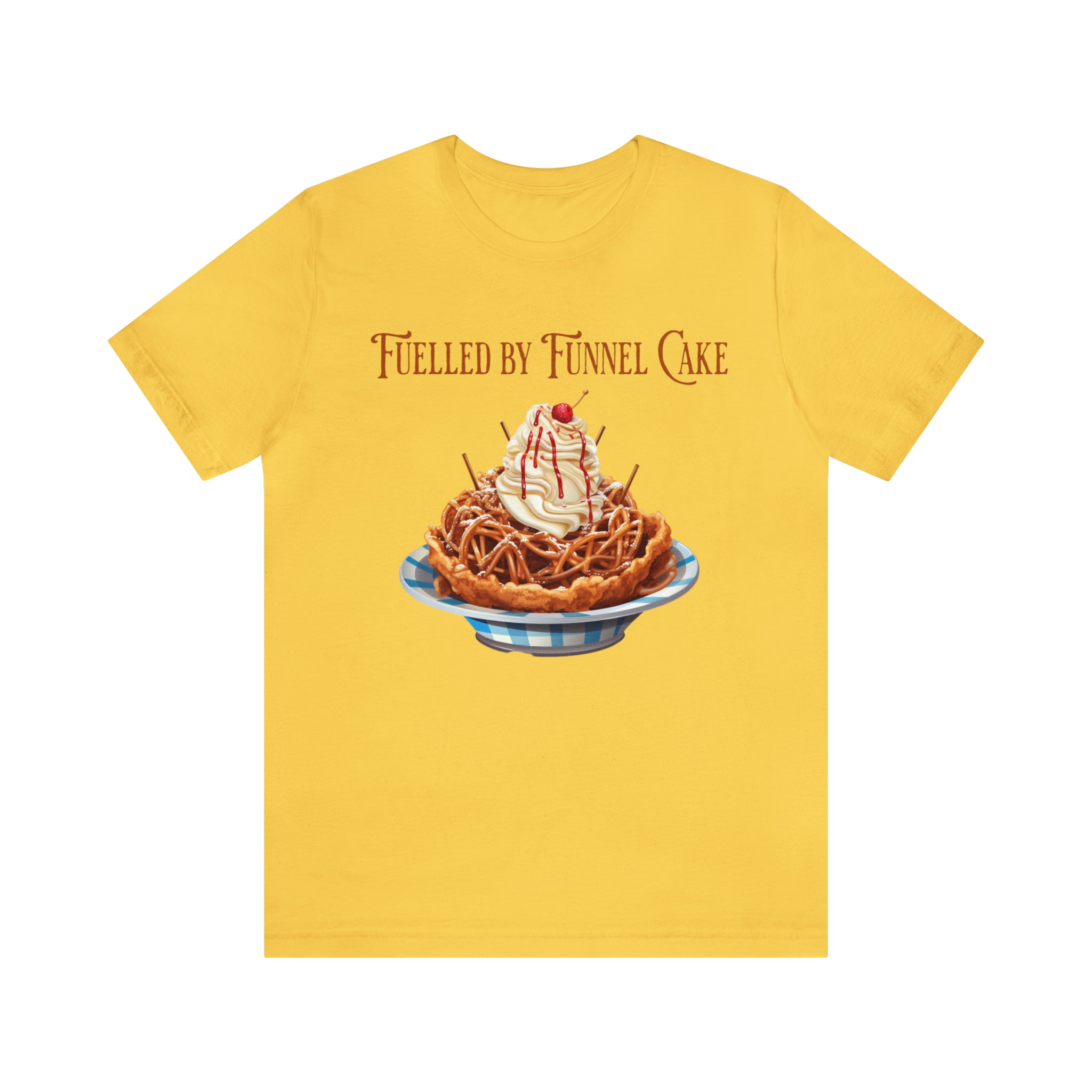 Fuelled By Funnel Cake Theme Park Themed Graphic Shirt