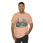 Load image into Gallery viewer, Thrills and Spills Colorful Roller Coaster Graphic Tee - Unisex Cotton T-Shirt for Amusement Park Lovers
