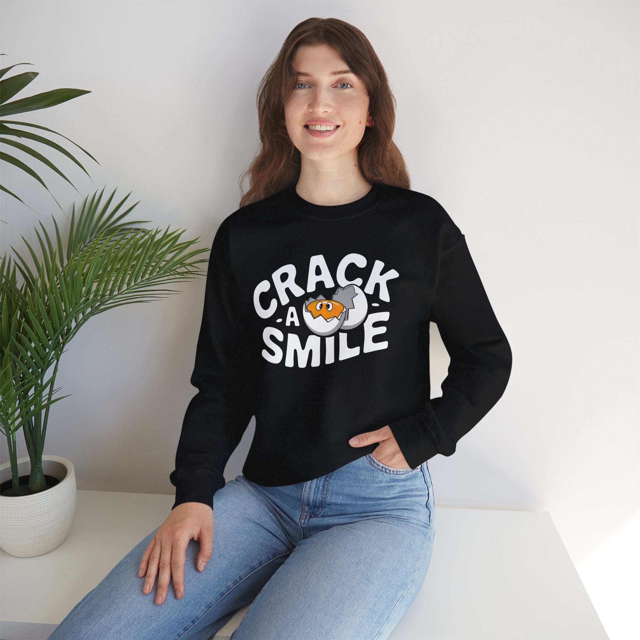 Funny Egg Crack a Smile Unisex Sweatshirt