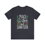 Load image into Gallery viewer, Peace, Love, &amp; Sanitizer Holiday Spirit Tee
