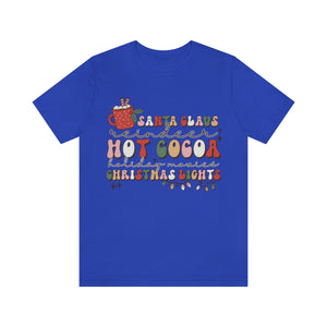 Santa Claus Hot Cocoa And Christmas Lights Shirt