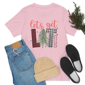 Lets Get Lit Plaid Design Christmas Tree Shirt