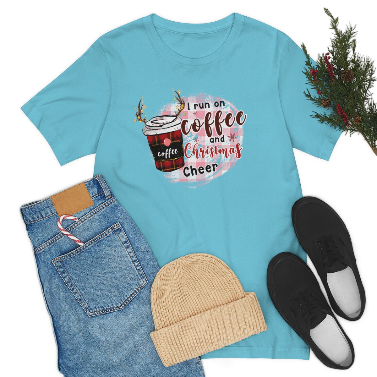 I run on coffee and Christmas cheer shirt