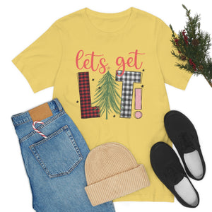 Lets Get Lit Plaid Design Christmas Tree Shirt