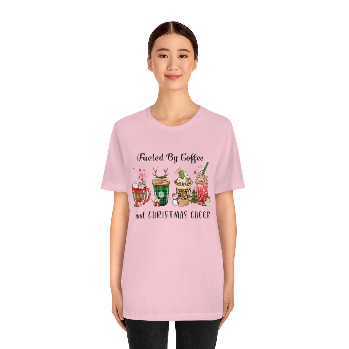 Fueled By Coffee And Christmas Cheer Tee - Adult Graphic Shirts