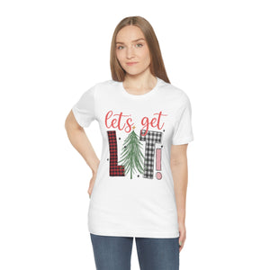 Lets Get Lit Plaid Design Christmas Tree Shirt