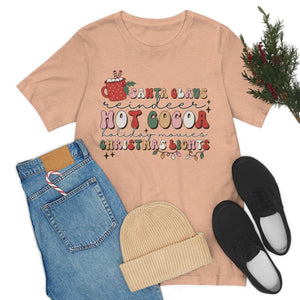 Santa Claus Hot Cocoa And Christmas Lights Shirt