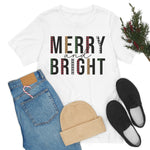 Load image into Gallery viewer, Merry &amp; Bright Plaid Design Christmas Shirt
