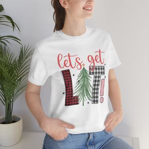 Lets Get Lit Plaid Design Christmas Tree Shirt