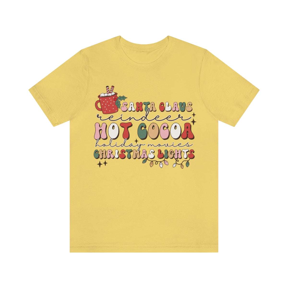 Santa Claus Hot Cocoa And Christmas Lights Shirt