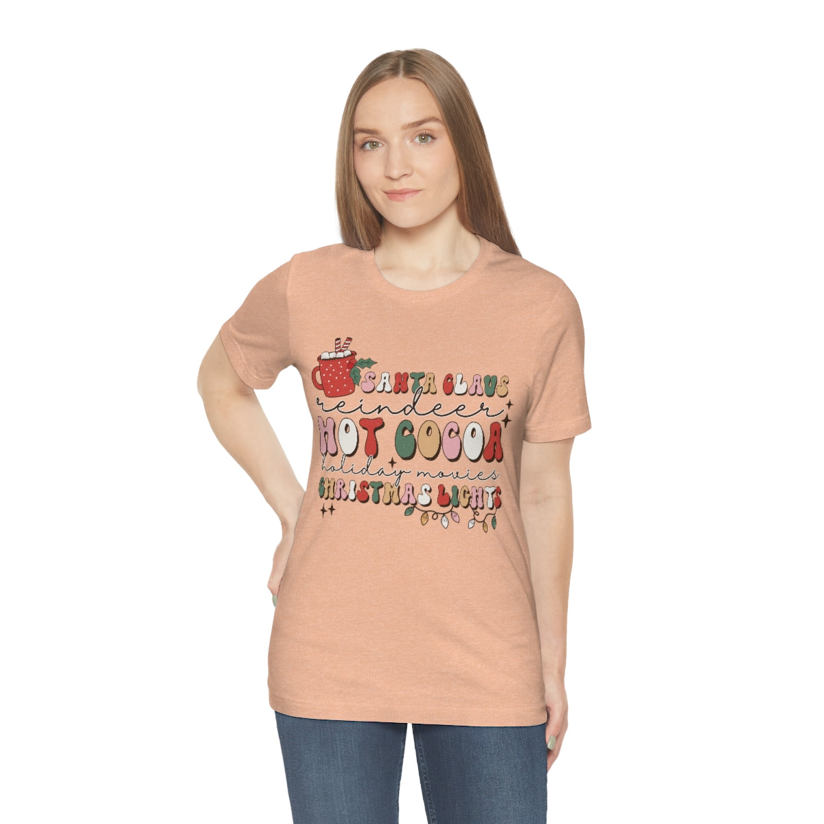 Santa Claus Hot Cocoa And Christmas Lights Shirt