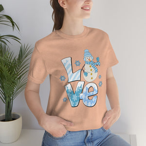 Love Snow Winter Holiday Snowman Shirt