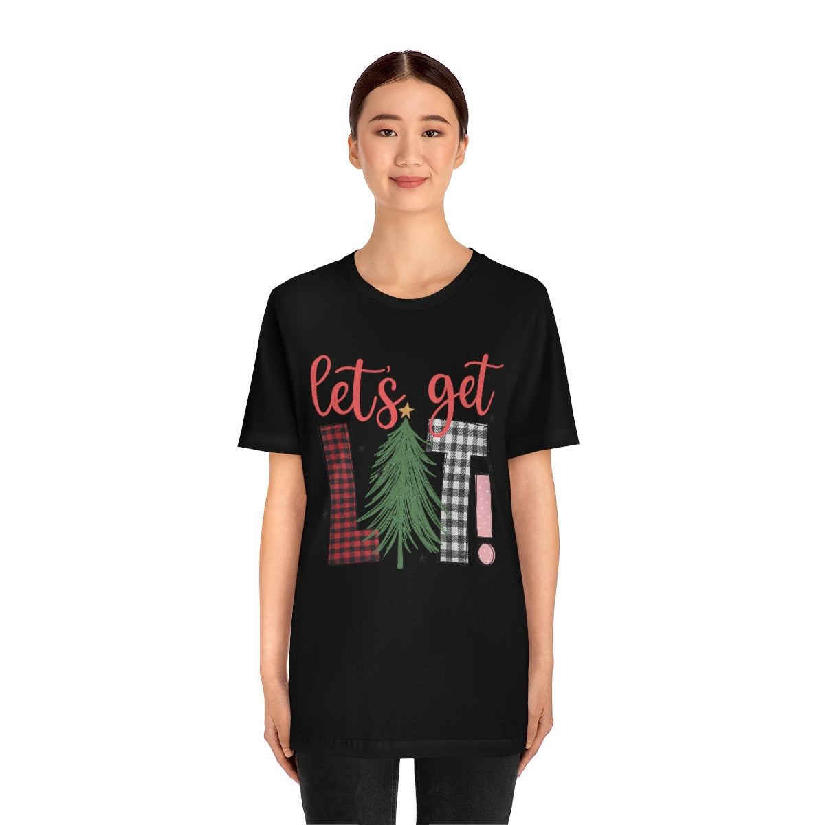 Lets Get Lit Plaid Design Christmas Tree Shirt