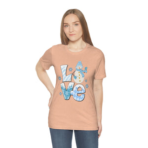 Love Snow Winter Holiday Snowman Shirt