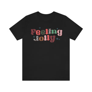Feeling Jolly Plaid Design  Holiday Christmas Shirt