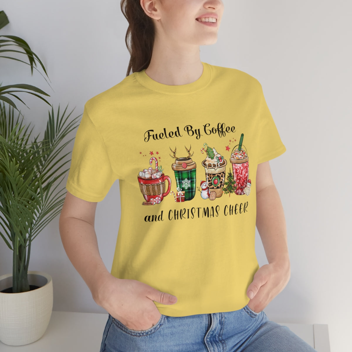 Fueled By Coffee And Christmas Cheer Tee - Adult Graphic Shirts