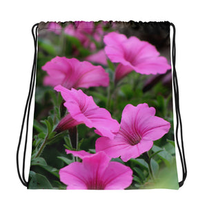 Pink Floral Drawstring bag