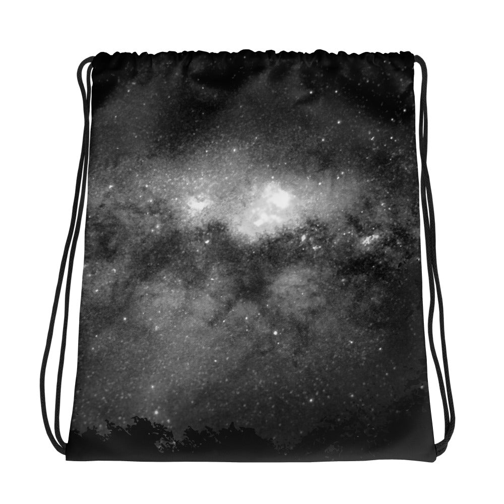 Black Stars Space Drawstring bag