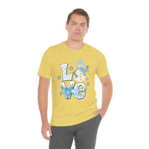 Love Snow Winter Holiday Snowman Shirt