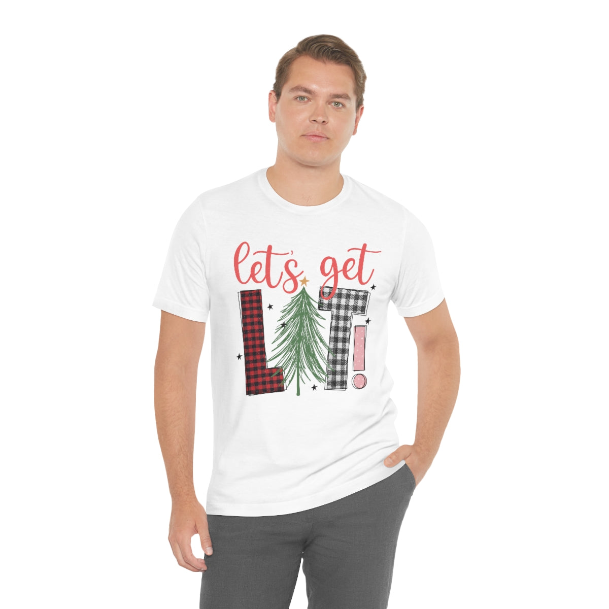 Lets Get Lit Plaid Design Christmas Tree Shirt