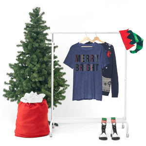 Merry & Bright Plaid Design Christmas Shirt