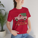 Load image into Gallery viewer, Tis the Season Pink Truck With Cut Christmas Tree Shirt
