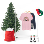 Load image into Gallery viewer, Joy Love Hope Peace Believe Christmas Flannel &amp; Leopard Print Rainbow Shirt
