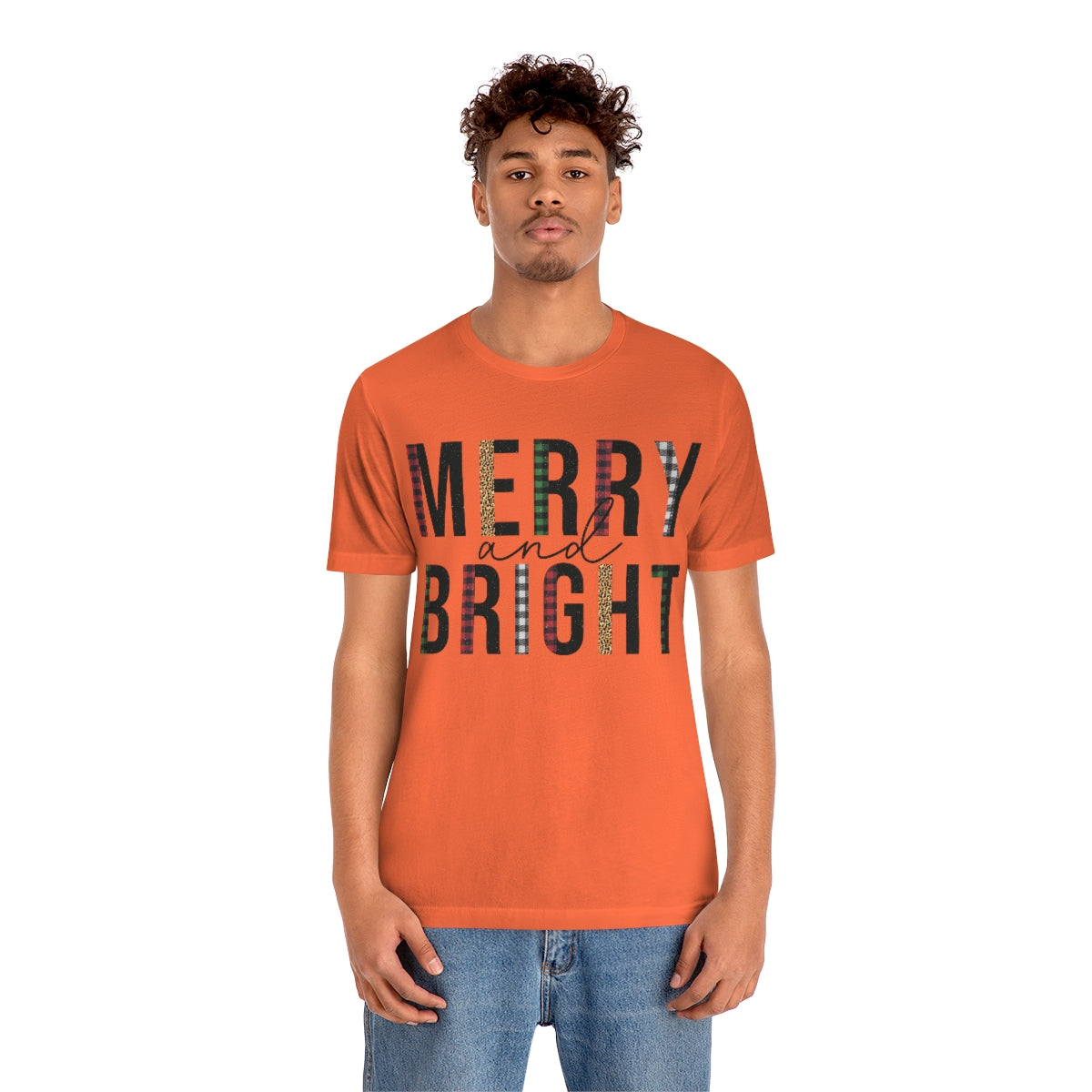 Merry & Bright Plaid Design Christmas Shirt