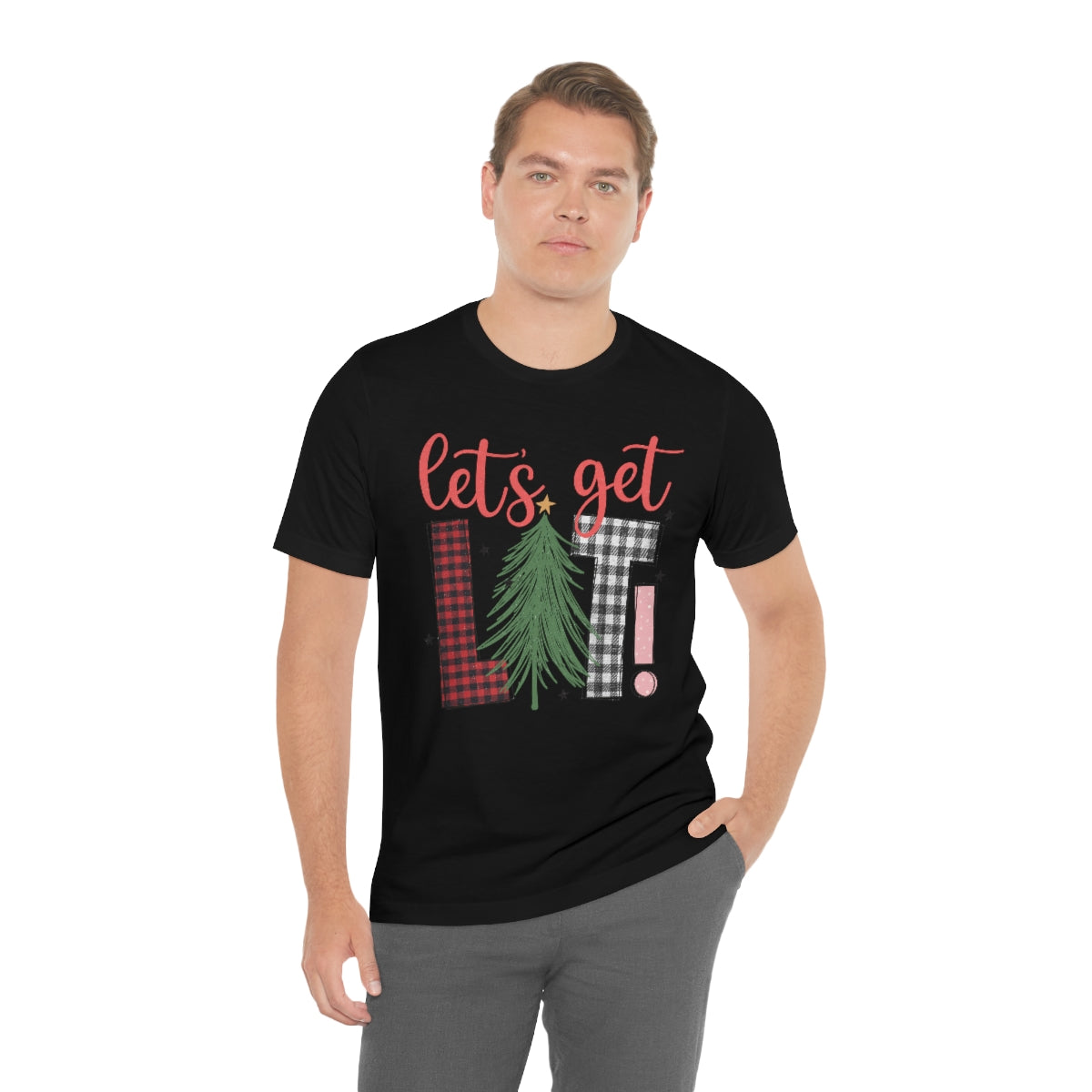 Lets Get Lit Plaid Design Christmas Tree Shirt