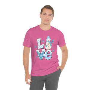 Love Snow Winter Holiday Snowman Shirt