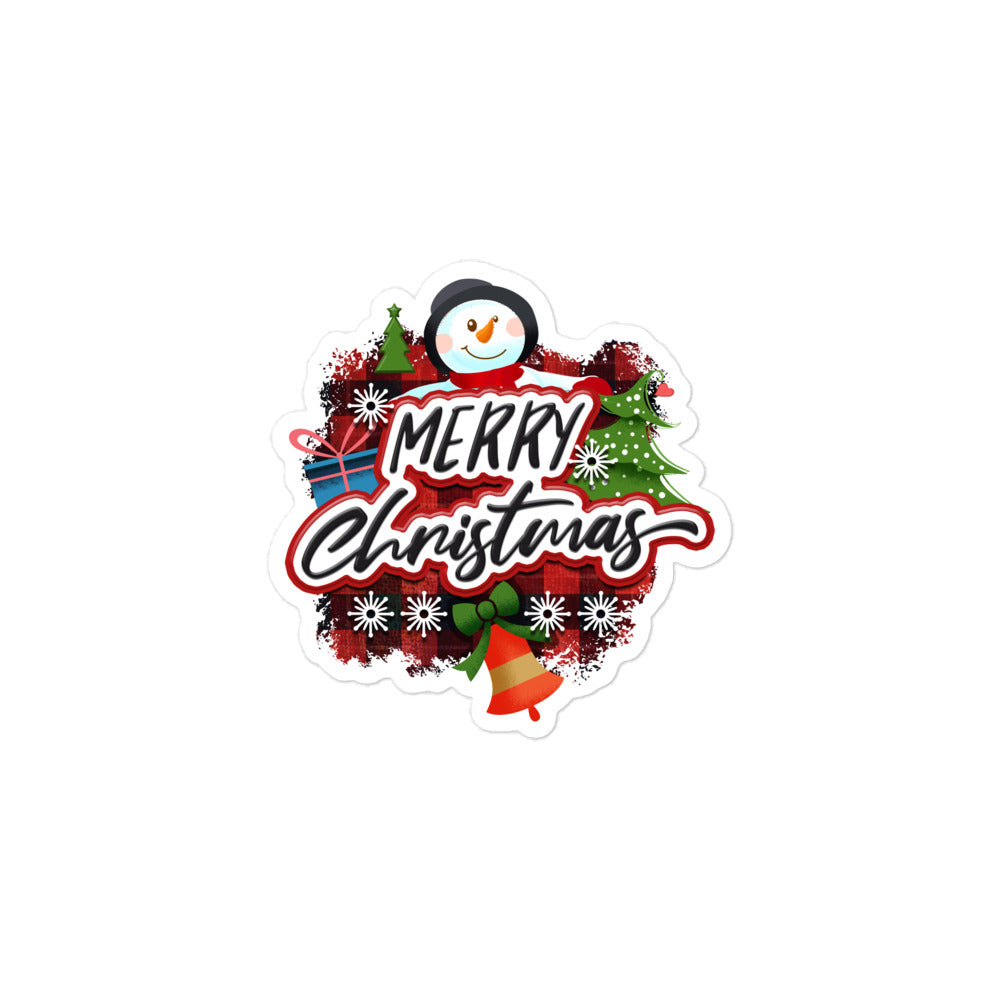 Holiday Snowman Merry Christmas Bubble-free stickers