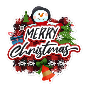 Holiday Snowman Merry Christmas Bubble-free stickers