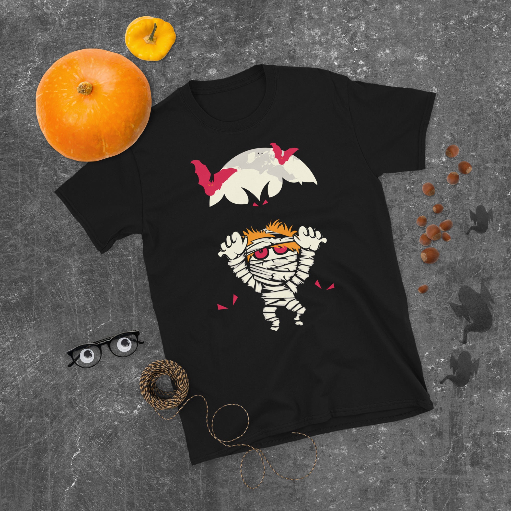 Halloween Mummy With Moon And Bats Shirt For Adults