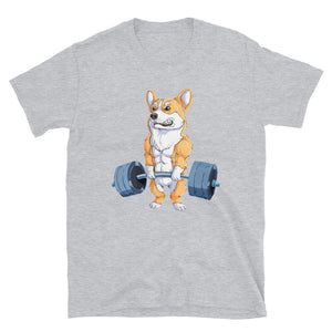 National Fitness Day Dog Lifting Weights Short-Sleeve Unisex T-Shirt
