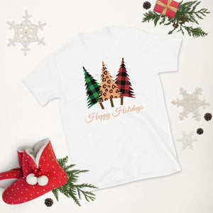 Flannel Christmas Tree Happy Holidays T-Shirt