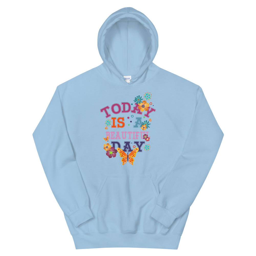 Today Is A Beautiful Day Butterfly Flowers Colorful Hoodie