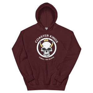 Coaster Kings Crowned Skull King Thrill Or Death Hoodie For Adults