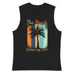 Load image into Gallery viewer, Beach Calms My Soul Muscle Shirt
