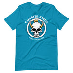 Load image into Gallery viewer, Coaster Kings Thrill Or Death King Skull Shirt For Roller Coaster Enthusiasts
