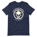 Load image into Gallery viewer, Coaster Kings Thrill Or Death King Skull Shirt For Roller Coaster Enthusiasts
