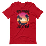 Load image into Gallery viewer, Salt Water Heals Everything Shirt Featuring Palm Trees And Sunset
